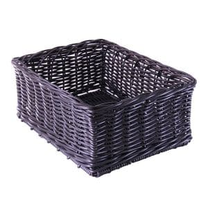Poly Wicker Basket 400x300x175mm (Chocolate)