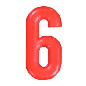 Push-in Numbers Red NO-6 Pack 20