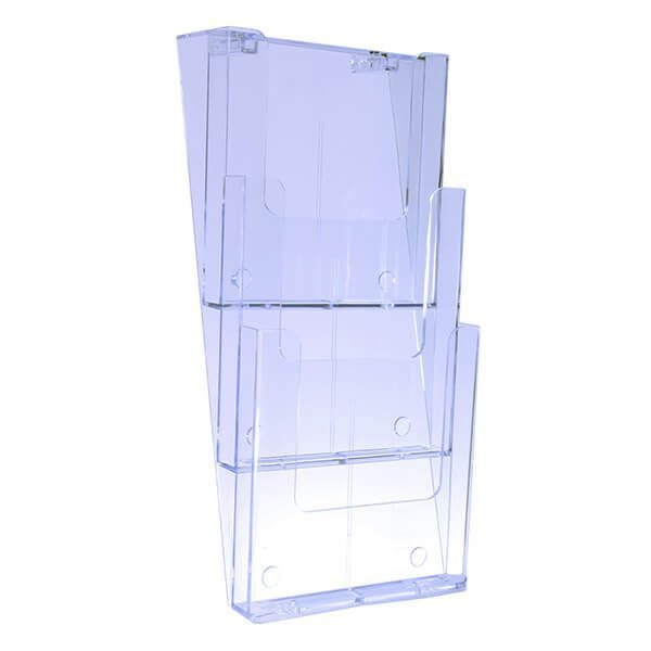 Wall Mount Brochure Holder A4 3 Tier Portrait | Mills Display Retail ...